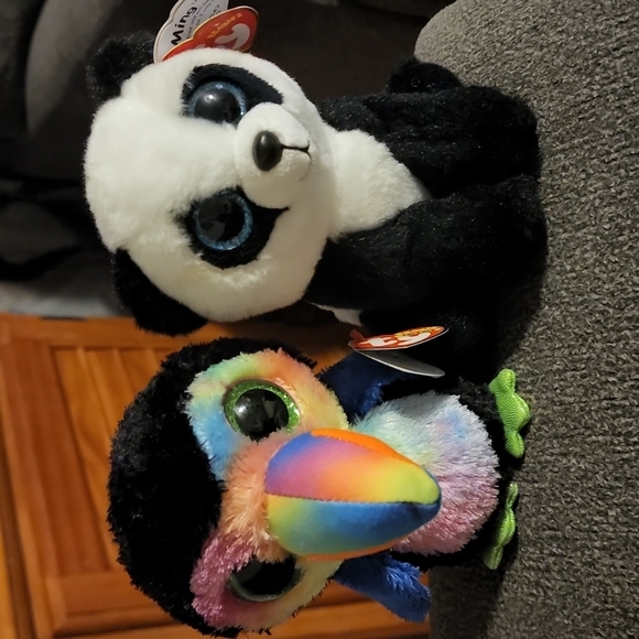 TY Beanie Baby Pandas Ming and Beaks - Picture 1 of 5